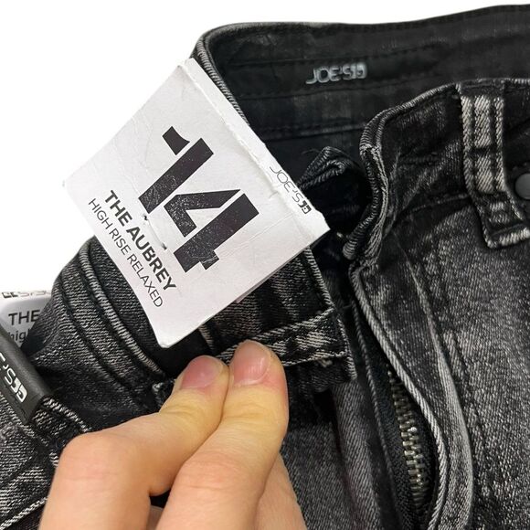 Joe’s Jeans Black Distressed Girls' Aubrey Relaxed High Rise Pants 14 - Picture 2 of 2